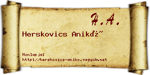 Herskovics Anikó névjegykártya